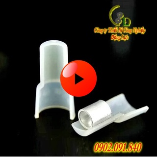 Đầu cos nón CE-1x CE-2x 1000cái, cosse mũ chụp, cốt cút bấm nối cánh dây điện 1.25mm, 2mm bằng đồng bọc nhựa
