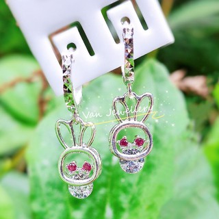 Bông tai thỏ ngọc bạc ta cho bé