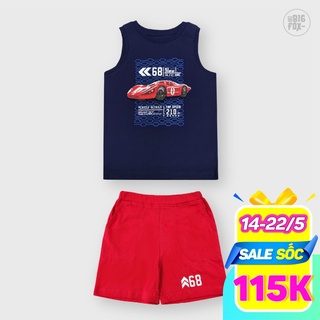 [MÃ BIGFBIF10 GIẢM 10K] Đồ Bộ Bé Trai Size Đại Bigfox, Bộ Ba Lỗ Trẻ Em Mùa Hè Chất Cotton In Xe Đua 68 2-11