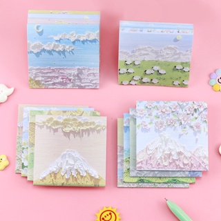 Set Giấy Ghi Chú Họa Tiết Tranh Hoa Giấy Note Tiện Lợi Văn Phòng Phẩm, Bàn Học Cá Nhân