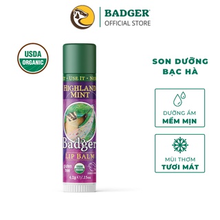 Son dưỡng môi hữu cơ Highland Mint BADGER Lip Balm USDA Organic - 4.2g