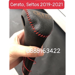 Bọc cần số cerato 2021 _ 2019, seltos 2021-2019, bọc tay phanh kia da bò 100% bền đẹp giá rẻ