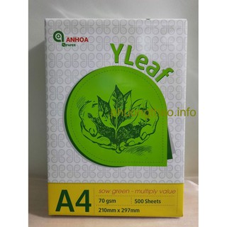[ Giá tại kho ] Giấy An Hòa - Yleaf A4/ ĐL70 - 500 tờ/ram ( Made in Việt Nam )