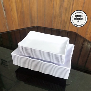 Combo 10 Đĩa Nhựa Phíp Chữ Nhật 2 Size Nhựa Việt Nhật Cao Cấp, Đĩa Phíp Đựng Hoa Quả, Bánh Kẹo