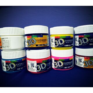 (Bán sỉ) bộ 8 màu acrylic 3D, màu vẽ vải, vẽ tường loại 100ml