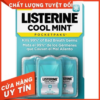 [Hàng Chuẩn Mỹ] Hộp 72 miếng ngậm Thơm Miệng khẩn cấp Listerine Pocketpaks