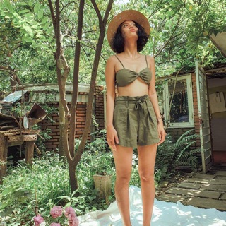 Set Bra - quần short vải linen