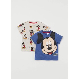 SET 2 ÁO MICKEY TRẮNG XANH CỘC TAY BÉ TRAI