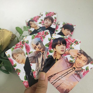 Set 7 hình Photocard BTS MEMORY- CHẤT BÓNG SIÊU DÀY- 53x88mm- 650gsm