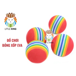 Đồ chơi cho chó mèo Bóng mút xốp EVA kẻ 7 màu Little King pet shop