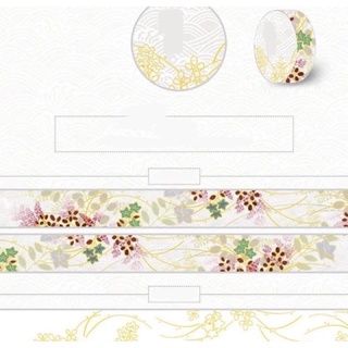 (Chiết theo chu kỳ) Băng dính washi tape hoạ tiết cổ phong có mạ