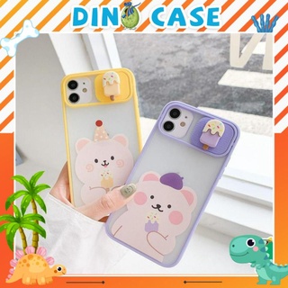 Ốp lưng iphone trượt camera  Gấu và kem 6/6s/6plus/6splus/ 7plus/ 8plus / x /xs /xs max /11 /11 promax