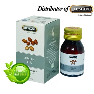 Dầu Argan nguyên chất Hemani Argan Oil 30 ml, giúp dưỡng ẩm cho da, môi và tóc