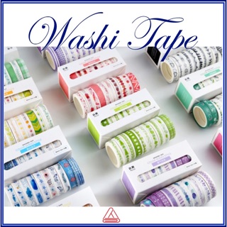 Băng dính washi set 10 cuộn trang trí sổ, thiệp
