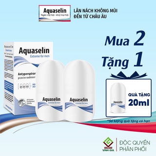 Combo 2 Hộp Lăn Nách Khử Mùi Cho Nam AQUASELIN Extreme For Men Tặng 1 Hộp Cho Nam 20ml/Hộp