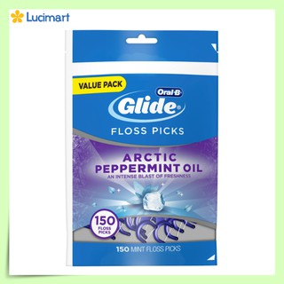 Tăm chỉ nha khoa Oral-B Glide Arctic Peppermint Oil Dental Floss Picks [Hàng Mỹ]