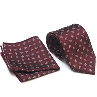 Cà vạt nam đỏ họa tiết hình thoi The Dimple Accessories ST58