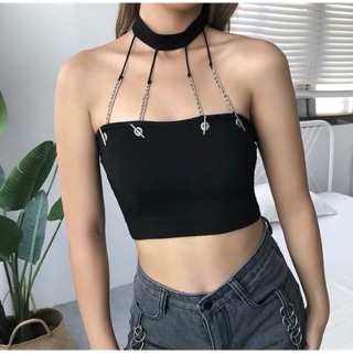 áo ống tặng chocker kèm dây xích