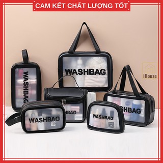Túi đựng mỹ phẩm du lịch trong suốt, Túi đựng mĩ phẩm mini chống nước đa năng cỡ vừa iHouse