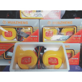 COMBO 10 BỘ Còi ngân ô tô, xe tải, xe máy HuaZhang 12V và 24V