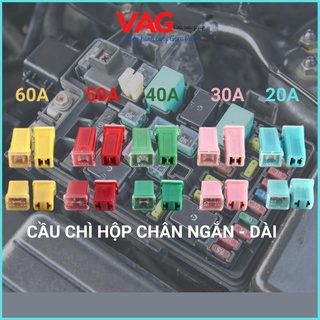 [Zin - tháo xe] Cầu chì hộp chân dài, chân ngắn - 20A 30A 40A 50A 60A dùng cho ô tô, xe máy, máy công trình