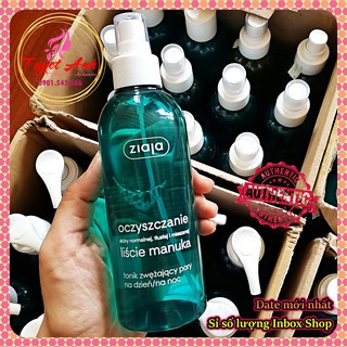 Ziaja Nước Hoa Hồng Chiết Xuất Thảo Dược Lá Cây Manuka, BA LAN 200ml - sạch da, giảm mụn, thu nhỏ lỗ chân lông.