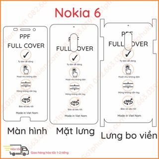 Dán PPF Nokia 6 loại bóng, nhám dành cho màn hình, mặt lưng, full lưng viền siêu bảo vệ