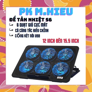 Đế tản nhiệt laptop macbook S6 Quạt đèn led đế từ 17 inch trở xuống