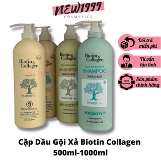 Cặp dầu gội xả Biotin Collagen 500ml 1000ml giảm rụng tóc phục hồi kích thích mọc tóc