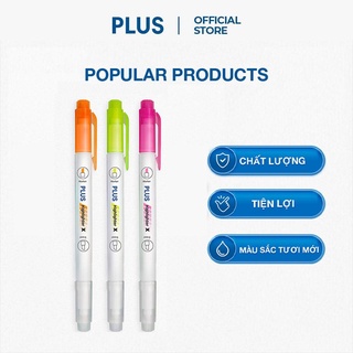 Combo 3 Cây Bút Dạ Quang PLUS Xóa Được Màu Hồng, Vàng, Cam