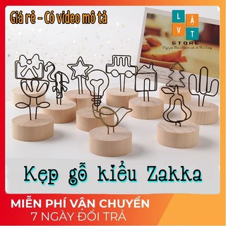 Kẹp gỗ, lưu trữ ghi chú, note hình ảnh đám cưới làm bằng gỗ theo phong cách Zakka, Retro Nhật Bản