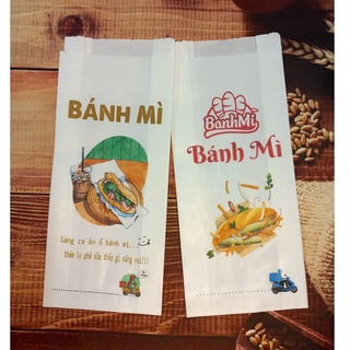 100 Túi Giấy ĐỰNG BÁNH MÌ TRUYỀN THỐNG MẪU ĐẸP SINH ĐỘNG Size 24x10x4cm (Giấy Thực Phẩm Kraft)