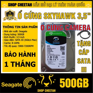 HDD Camera 3.5” Seagate Skyhawk 500GB – Ổ cứng PC chính hãng – Mới 99% – Bảo hành 1 tháng – Tháo từ máy nhập khẩu