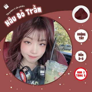 Thuốc nhuộm tóc Nâu Đỏ Trầm - kèm oxy - không tẩy - Keai Hair Dye
