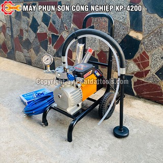 Máy Phun Sơn Công Nghiệp KP-4200-Công Suất Lớn 4200W-Đầy Đủ Phụ Kiện-Dây Áp Lực 20m-Bảo Hành 6 Tháng