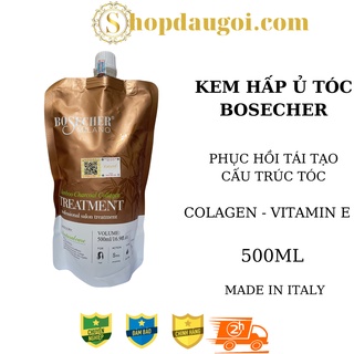 Kem ủ tóc hấp tóc colagen Bosecher Phục Hồi Kích Thích Mọc Tóc Hương Nước Hoa 500ml