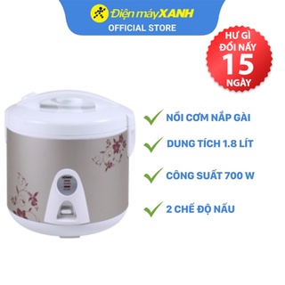 Nồi cơm điện nắp gài Hommy JRC-180FE 1.8 lít  700 W lòng nồi chống dính - Chính hãng BH 12 tháng
