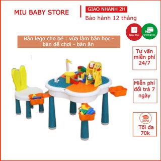 Bàn xếp hình Lego đa chức năng trẻ em, đồ chơi trí tuệ, thông minh cho bé