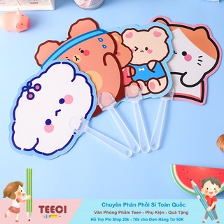 <Video Review>Quạt Nhựa Tròn Cầm Tay Mini In Hình Động Vật Siêu Cute Có Thể Tháo Rời Gấp Gọn T606
