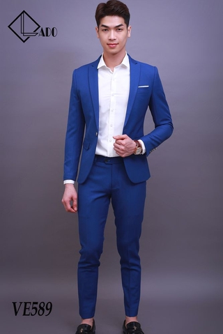 Bộ Vest màu xanh coban LADO 589