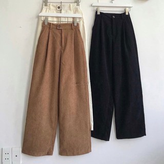 Quần Ống Rộng Nhung Gân SVY Ulzzang (Ảnh Thật/Có Sẵn)