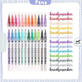 Bút lông 2 đầu Brush Fine tip Twin tập viết Calligraphy, trang trí journal - Tiệm Ngựa Gỗ