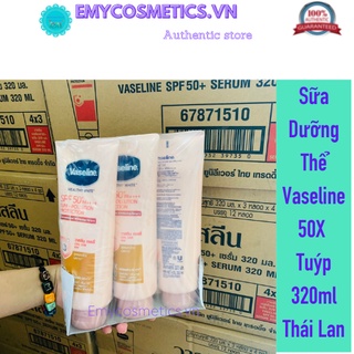[Hàng auth chính hãng]Sữa Dưỡng Thể Trắng Da Vaseline 50X Tuýp 320ml Thái Lan