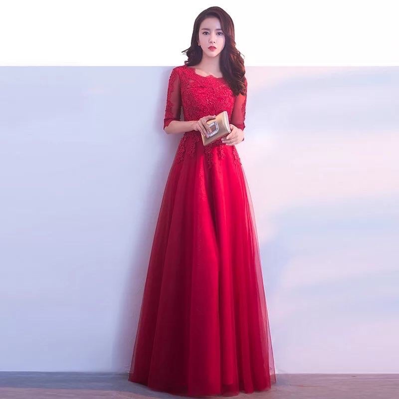 Váy dự tiệc ren đỏ (DTL)