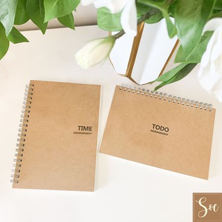 Sổ lò xo bìa giấy Kraft Todo list/ Time Management 48 tờ