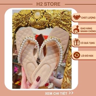 Dép kẹp Ngọc xích đế bệch hàng thêu xịn xò nhà H2STORE .