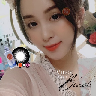 Kính Áp Tròng Cận Vincy Black 020 Tinteye Sale 60% Tặng 1 Nước Ngâm Cao Cấp 6 Trong 1