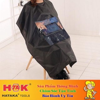 Áo Cắt Tóc T8 Kiểu Mới (Có Ô Trong Suốt - Mầu Đen)