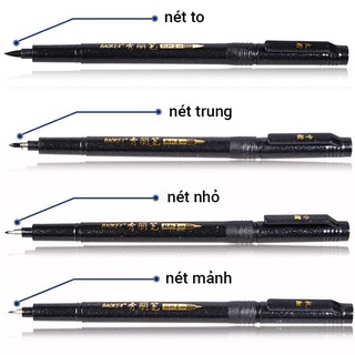 Bút viết calligraphy ngòi cọ brush Baoke - bút nét thanh nét đậm, hán tự thư pháp