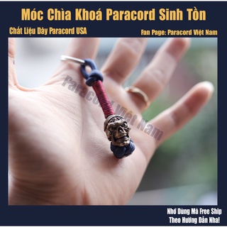 Móc chìa khoá Paracord hạt Bead đồng trang trí